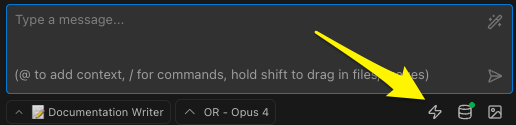 Accessing the command manager from Roo Code panel